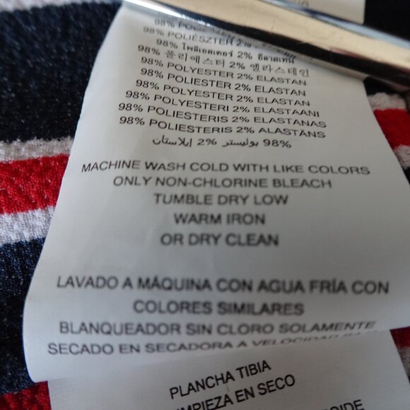 Michael Kors Button Front Top Blouse Women's Plus Size 3X Blue Red Stripe Office - Picture 10 of 10